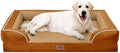 Comfort Expression Orthopedic Dog Bed for Extra Large Dogs 45x35 Inch, Waterproof Supportive Egg Crate Foam XL Pet Bed with Removable Bolsters, Dog Couch with Washable Cover & Non-Slip Bottom, Orange