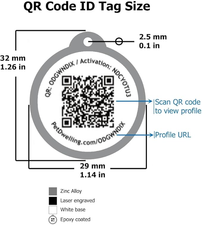 Pet Dwelling QR Pet Tag – Easy Scan Instant Location Alerts, Online Pet Profile with AI Feature for Dogs & Cats (Green Paw)