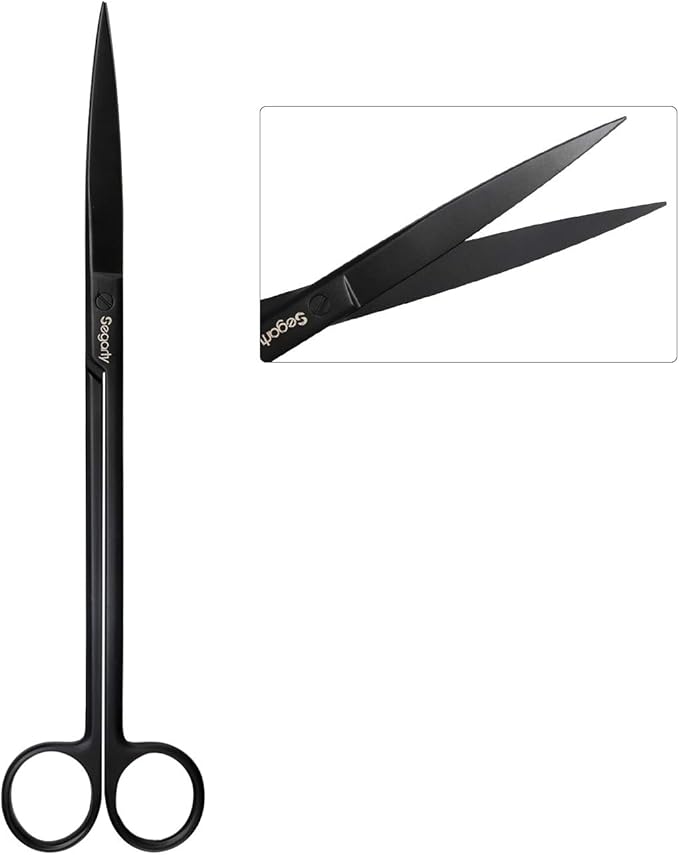 Segarty Aquarium Tools, 6 in 1 Stainless Steel Aquatic Plant Tweezers Scissor Spatula for Planted Freshwater Aquarium Landscaping Cleaning Tools Set & Fish Starter Kit