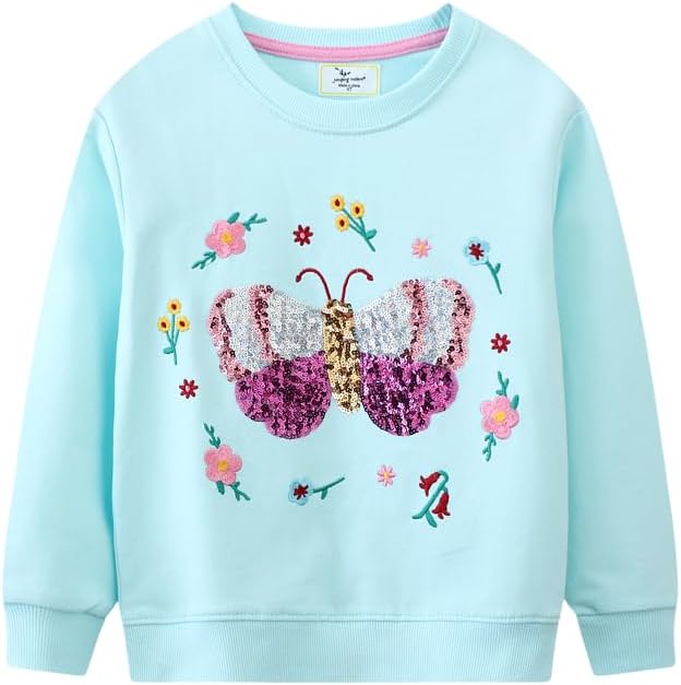 Toddler Baby Girls Cotton Sweater, Long Sleeve Crewneck Sweatshirt Pullover Kids Warm Clothing for Fall Winter