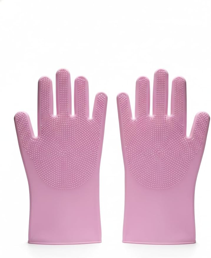 3-in-1 Stress-Free Dog Bathing Kit – Silicone Grooming Gloves, Suction Lick Mat, and Dental Brush – Complete Pet Spa Set for Anxious Dogs (Pink)