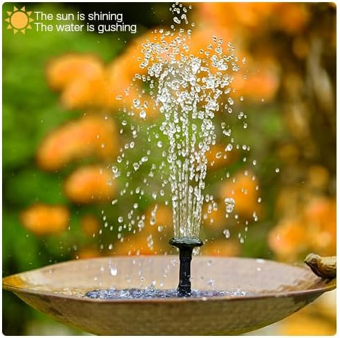 AISITIN Outdoor Solar Garden Fountain 3.5W Solar Pump Outdoor Pond with 6 Nozzles Floating Solar Fountain Pump for Bird Bath, Aquarium, Garden Fountain (1 Piece)