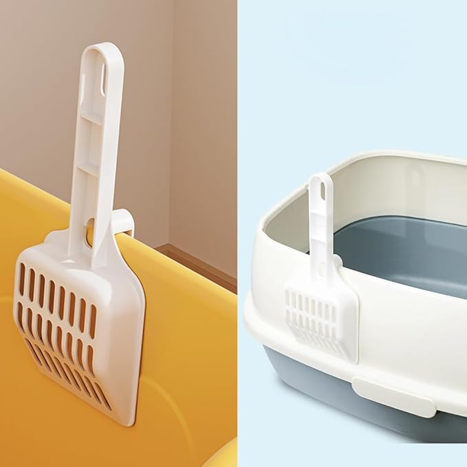 2 Pack Cat Litter Scoop Non-Stick Cat Sifting Litter Scoop Shovel with Hook Kitty Kitten Pooper Lifter Sifter Scooper for Cat Litter Box Clumping Litter Crystal Cat Litter Pellets