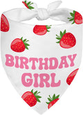 Birthday Girl White Dog Bandana, Cute Pet Scarf for Birthday Celebration, Puppy Costume Accessory Photo Prop for Festive Celebration Party Dinner, Heartwarming Gifts for New Dog Owner