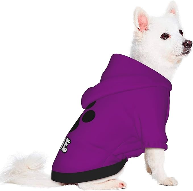Custom Dog Hoodie Soft & Warm Design Your Own Personalized Photo Text Logo Name Dog Clothes for Puppy Sweatshirt Hooded for Small Medium Large Dogs Girl/Boy Cats Purple
