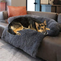 Tinaco Calming Dogs/Cats Bed Mats, Dog Pad Washable Removable Couch Cover, Plush Long Fur Mat for Pets, Waterproof Lining, Perfect for Small, Medium and Large Dogs and Cats (Navy Blue, 45"x37")