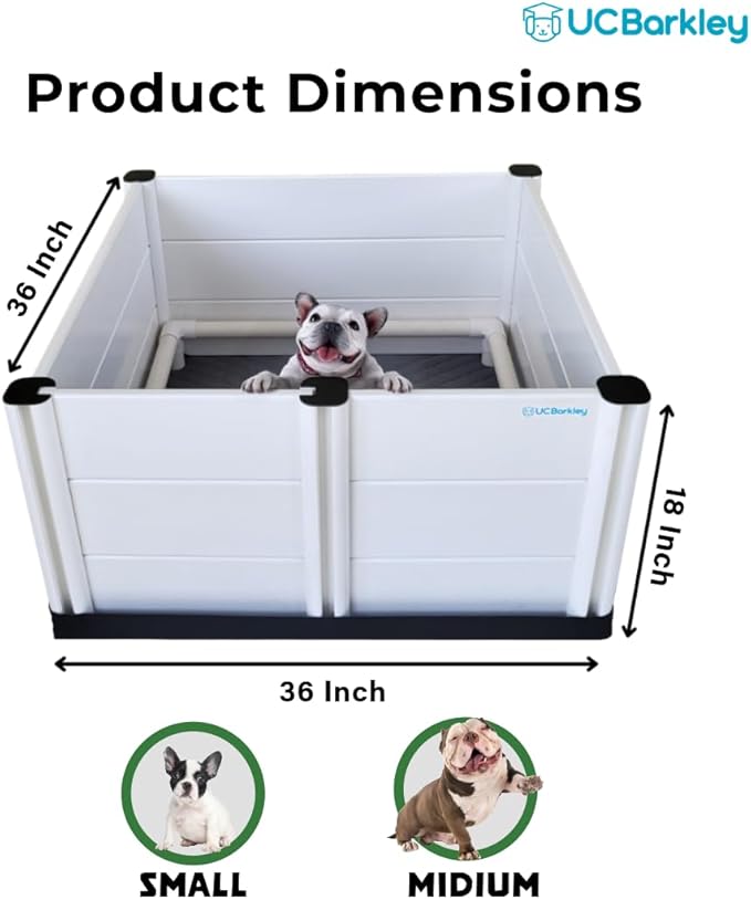 Whelping Box for Dogs & Puppies – Premium 36" Modular Design with Easy-Open Door, Pig Rails, Oxford Floor Liner & Washable Pee Pad – Indoor/Outdoor, Easy-Clean & Durable