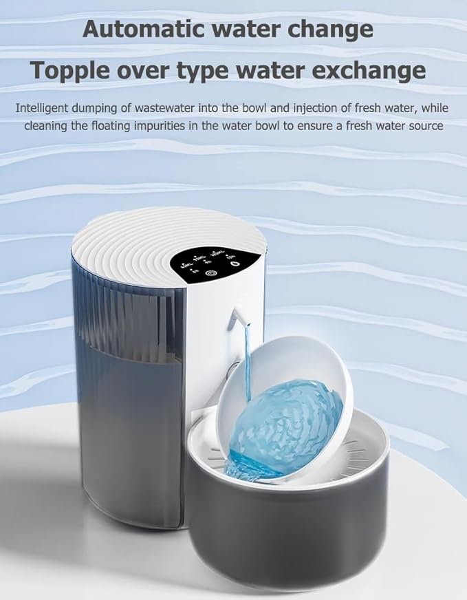 Wireless Cat Water Fountain No Filters, 3.5L Automatic Wastewater Separation Pet Water Fountains for Cats Indoor, Quiet Cat Dog Water Dispenser Rechargeable Kitty Drinking Fountains - for Pets