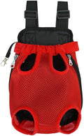 Pet Carrier Backpack - Adjustable Pet Front Cat Dog Carrier Backpack Travel Bag,Legs Out,Easy-Fit for Traveling Hiking Camping for Small Medium Dogs (Red, Large)
