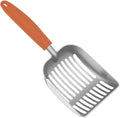 Cat Litter Scoop, Kitty Metal Scooper, Aluminum Alloy Sifter, Kitten Pooper Lifter, Deep Shovel, Long Handle, Poop Sifting, Durable, Heavy Duty, for Litter Box