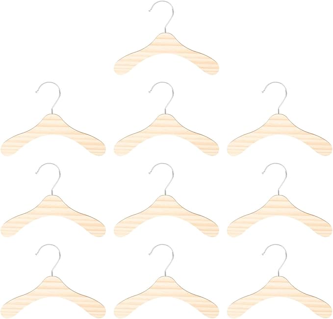 Toyvian 10pcs 8.66-inch Wooden Dog Hangers Large Pet Clothes Hangers Sturdy Household Cat Accessories for Closet Organization