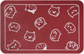 YCT Cat Food Mat, Cat Mat for Food and Water, Pet Feeding Mat, Non-Slip Super Absorbent, with Multiple cat Heads Logo, 18.1 x 11.8 inches, Red