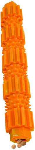 oAtm0eBcl Pet Dog Chew Toy, TPR Rubber Stick Puppy Chewy Toy for Aggressive Chewer, Teeth Cleaning & Slowing Feeding Toy for Dogs Orange S