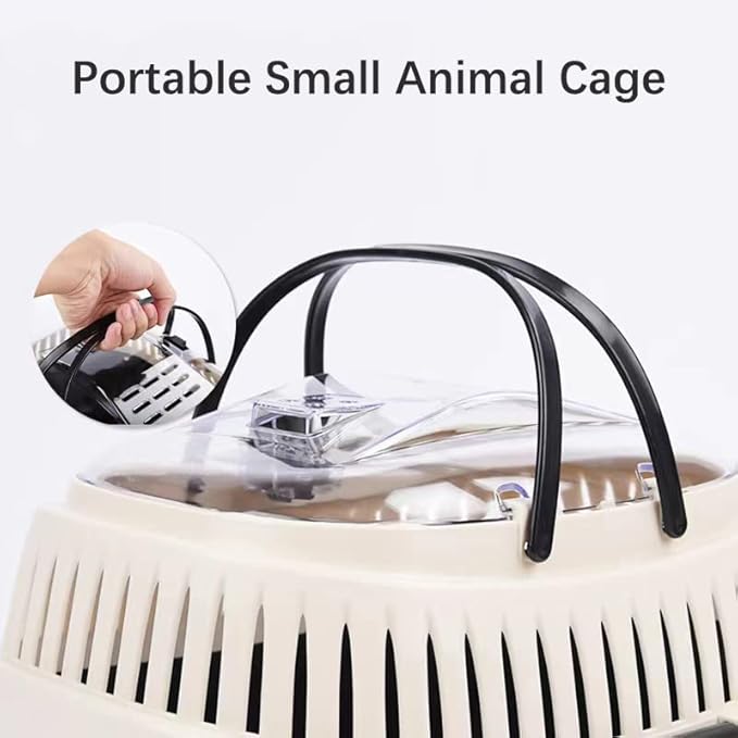 Black Travel Small Animals Hamster Hedgehog Guinea Pig Cage Carrier for Hamsters Hedgehogs Ferret Bird Parrot Guinea Pig Travel Carrier Cage with Handle Breathable Small Animal Guinea Pig Cage Carrier