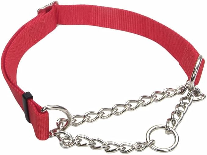 Coastal Pet - Check-Choke - Adjustable Check Training Collar for Dogs, Red, 3/4" x 14"-20"