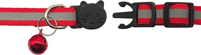 14 Pack Breakaway Cat Collar with Bell, Reflective Kitten Collar for Girl Boy Cats, Safety Buckle Adjustable 7.5-12.5 Inch, 0.4 Inch Width Lightweight, Pet Gifts (Red)