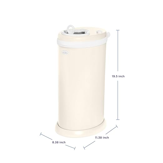 Ubbi Stainless Steel Diaper Pail, Odor Locking, No Special Bag Required, Award-Winning, Registry Must-Have, Matte Ivory
