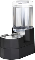 Sfozstra Large Dog Water Dispenser: 7L Raised Gravity Gray Automatic Stainless Steel Waterer - 100% BPA Free - Pet Feeder for Senior Dogs with Joint Pain in Bedroom Garden