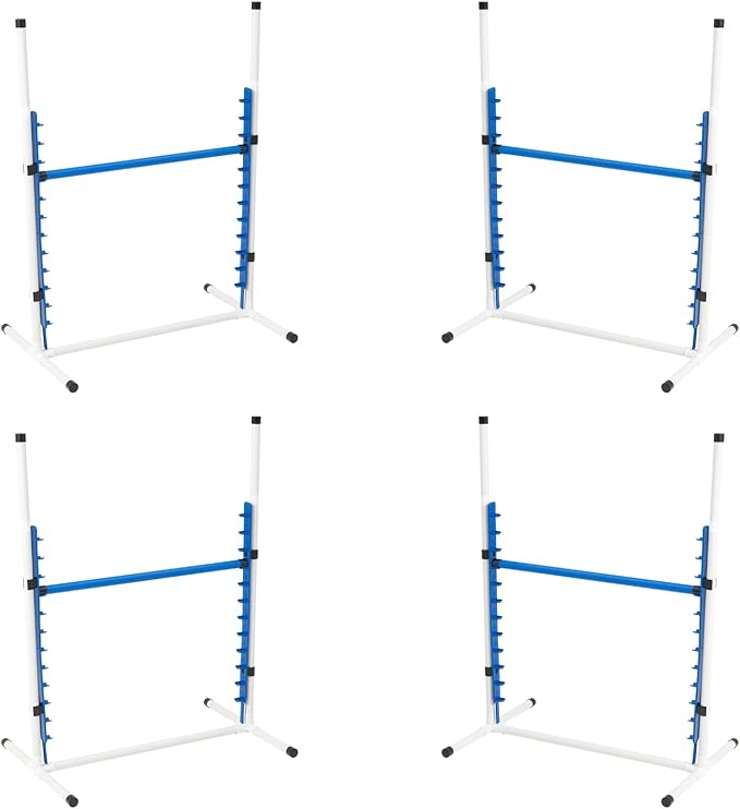 Better Sporting Dogs 4 Pack Adjustable Dog Agility Bar Jumps w/Cup Strips | Competition-Style Jump Cups for Height Class & Safe Displacement