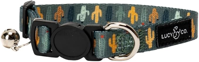 Lucy & Co. Looking Sharp Breakaway Cat Collar with Bell – Designer Print Adjustable Safety Collar for Cats, Kittens & Small Dogs, Lightweight Pet Collar for Boy & Girl Cats – Small