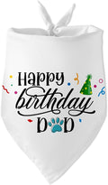 Happy Birthday Dad Black Dog Bandana Pet Scarf Accessories Funny Cute Puppy Bandana Birthday Party Accessorie Gifts for Dog Dad Lovers