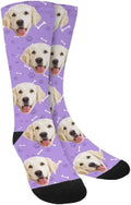 Custom Face Socks, Personalized Dog Lover Pet Photo Picture on Socks Unisex Athletic Crew Socks for Men Women