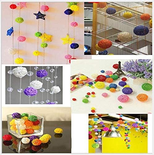 20 Pcs Colorful Handmade Wicker Rattan Balls Decorative, Pet Bird Chew Toy Party Wedding Table Decoration Decorative Crafts Hanging DIY Accessories