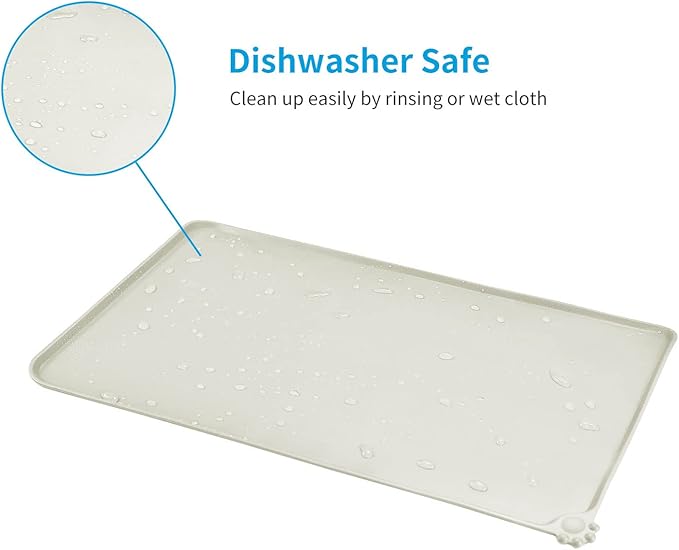 AUDWUD Silicone Waterproof Dog Cat Pet Feeding Mats,Anti-Slip Pet Bowl Mats,Pet Feeding Mat