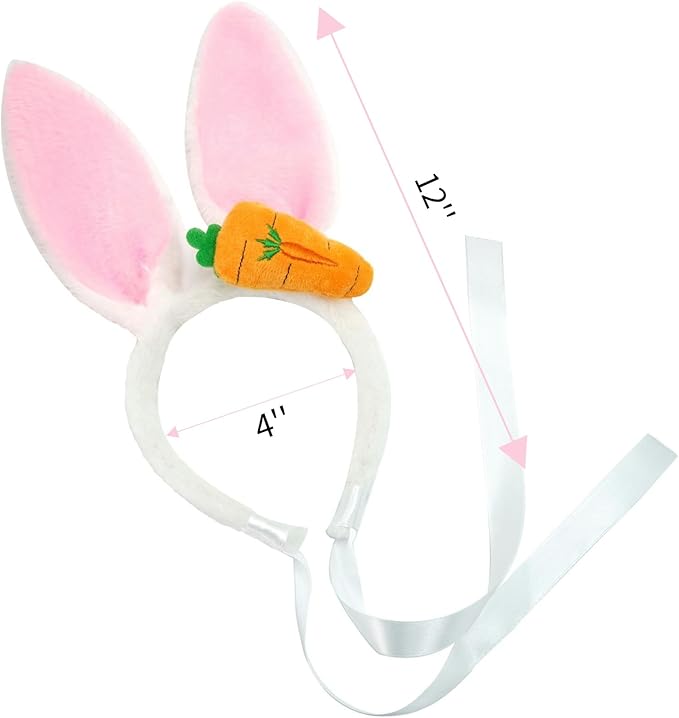 Lionheart glory Dog Easter Day Headband Bunny Rabbit Ear Headwear Pet Easter Carrot Cute Costume Accessories for Small Medium Large Dogs