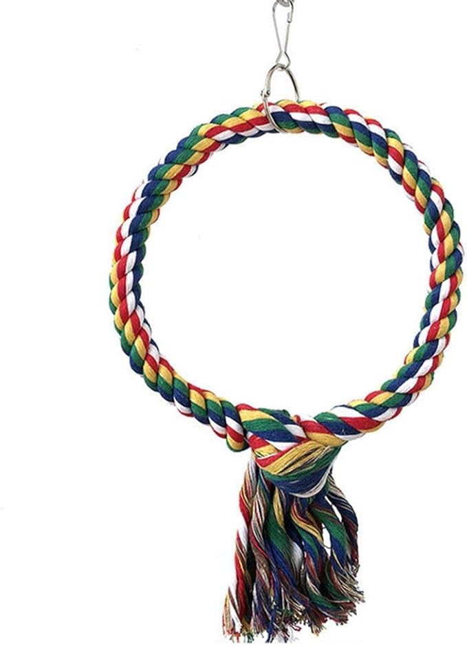 Litewoo Bird Swing Toy Colorful Cotton Rope Perches for Parrots Budgie Parakeet Cockatiel Conure Finch Lovebird