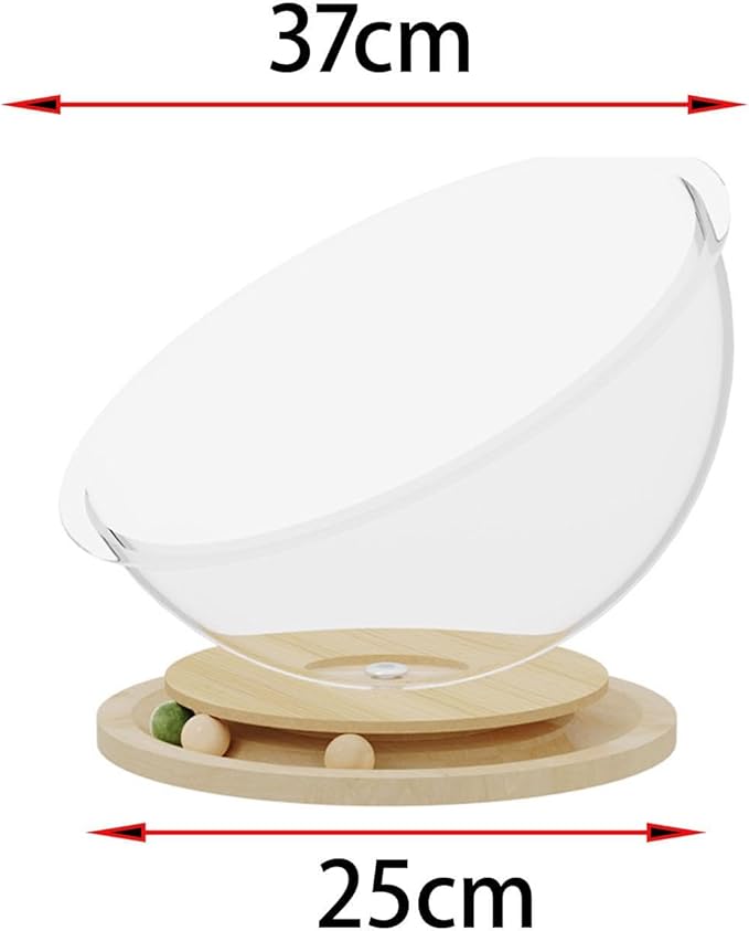 Space Capsule Cat Transparnt Cat House Set with Track Balls Toy, All Seasons Universal Activity Centre Stable Kitten Nest Pet Accessories for Cats/Kitten Cats, Style B L