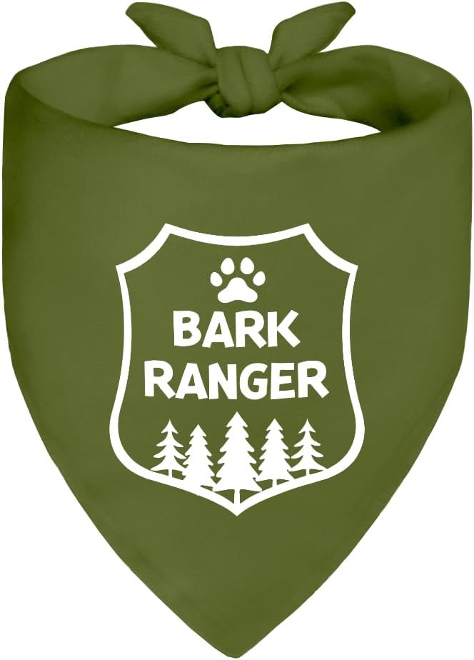 Funny Outdoor Dog Bandana, Puppy Scarf Photo Prop for Outdoor Adventure Hiking Camping Mountain, Gifts for Ranger (Forest)