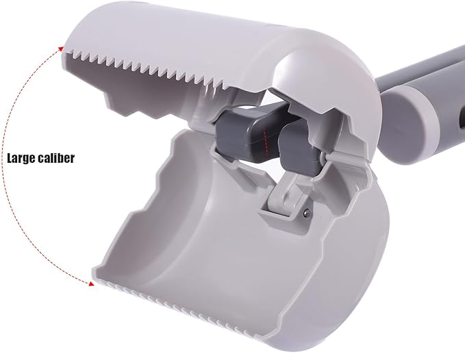 Toyvian Heavy Duty Pooper Scooper for Large Dogs with Long Handle Portable Dog Poop Picker Waste Scoop Tool for Outdoor Pet Cleanup Gray