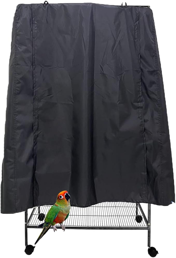J&C Large Bird Cage Cover 420D Bird Cage Covers Heavy Duty Birdcage Cover Waterproof Bird Cage Covers for Night Blackout Sunlight Patio Birdcage Covers Birdcage Accessories
