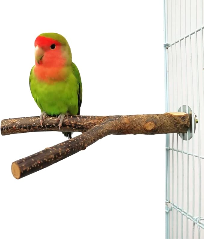 6 PCS Natural Wood Bird Perches Set, Parrot Stand Fork Toys, Hanging Multi-Branch Perch Bird Cage Accessories for Small Parakeets, Conures, Cockatiels, Budgies, Finches, 3 Types