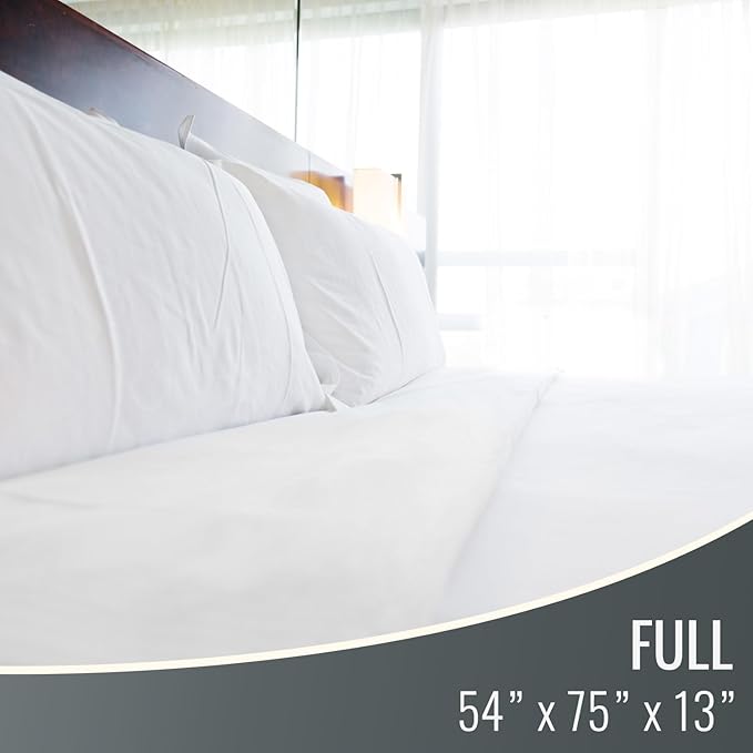 DMI Full Size Waterproof Mattress Protector - Fitted, Noiseless Mattress Cover, Soft and Breathable, 54" x 75"x 13", White
