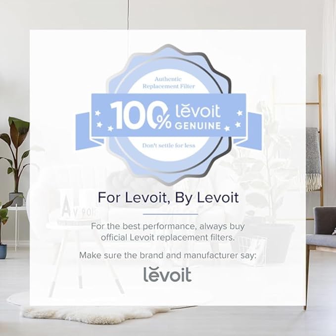 LEVOIT Sprout Air Purifier Genuine Replacement Filter, 3 layer HEPA Filter, High-Efficiency Activated Carbon, 1 Pack, White