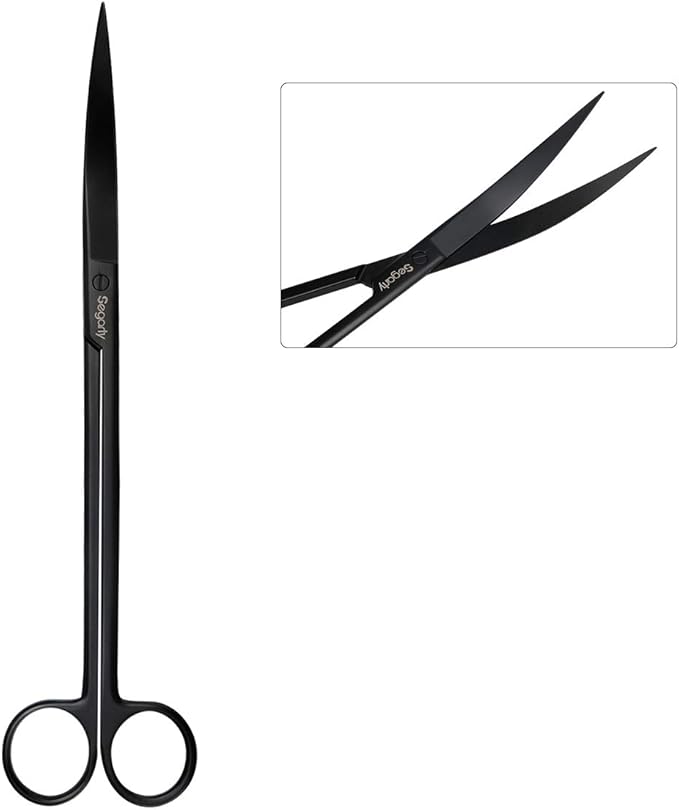 Segarty Aquarium Tools, 6 in 1 Stainless Steel Aquatic Plant Tweezers Scissor Spatula for Planted Freshwater Aquarium Landscaping Cleaning Tools Set & Fish Starter Kit