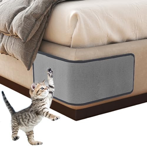 HAOZAIKEJI Cat Scratcher Mat Sofa Protector Natural Sisal Cat Scratching Mat Cat Scratch Couch Cover Heavy Duty Couch Guard Scratch Pad for Grinding Claws Protecting Furniture (Thicken Gray Long)