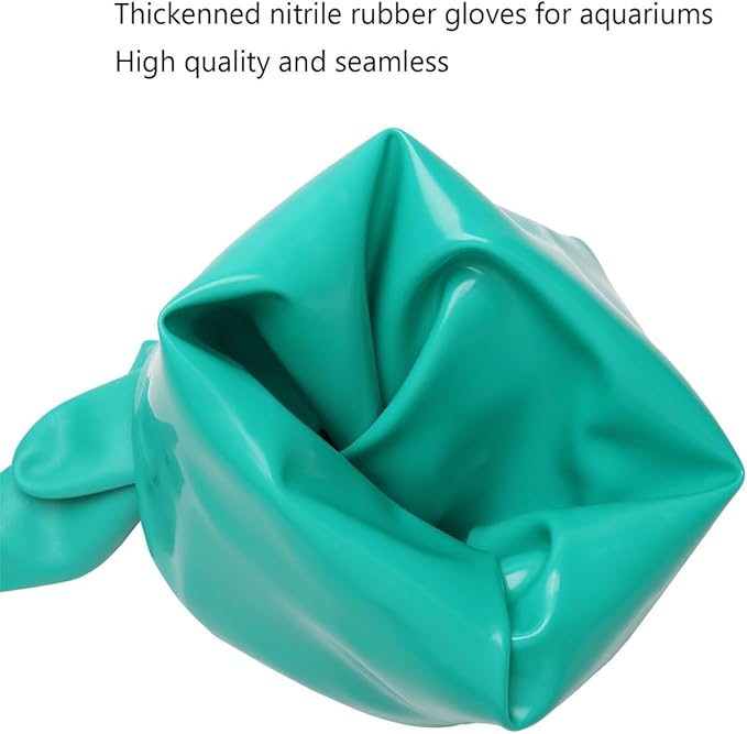 Aquarium Gloves for Fish Tank Maintenance,Shoulder Length Waterproof Long Rubber Hands Protector for Fish Aquarium Water Change Cleaner Dog Cat Bath and Kitchen,Large