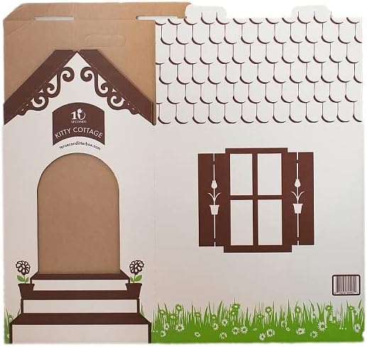Disposable Ten Second Litter Boxes for Kitty/Cats. Made in The USA. Biodegradable Solution for Quick and Easy Disposal. Made of Recyclable Material. (8-Pack + Cottage)