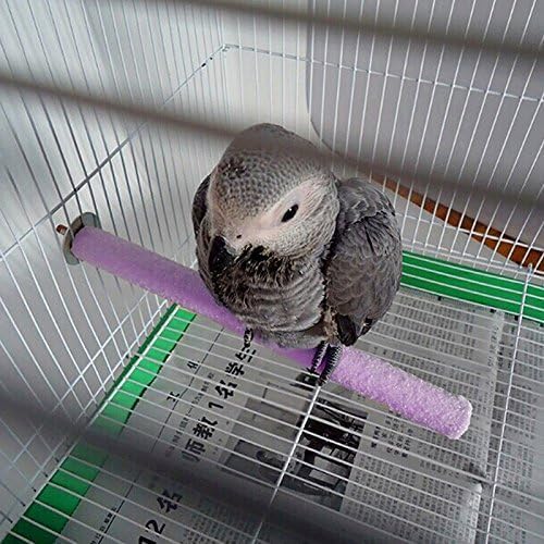 1Pc Color Random Bird Perch Stand Toy Wood Parrot Perch Stand Grinding Claw Sticks Sanded Surface Cage Toy for Parakeets Finches Parakeet Toys
