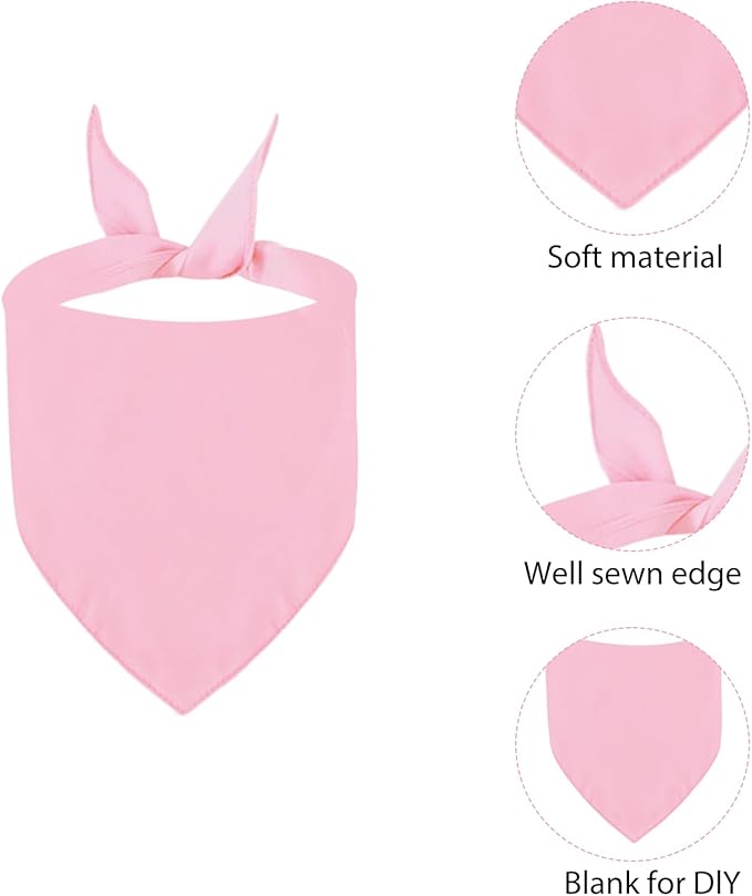 BRT Bearingshui Triangle Dog Bandana 12 Pack, Blank Dog Handkerchief Scarf, Adjustable Pet Puppy Plain Bandana(68 x 45 x 45 cm,Basic Color)