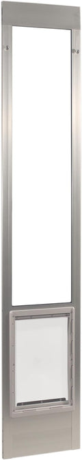 Ideal Pet Products Aluminum Pet Patio Door, Adjustable Height 77-5/8" to 80-3/8", 15" x 20" Flap Size, Mill/Silver