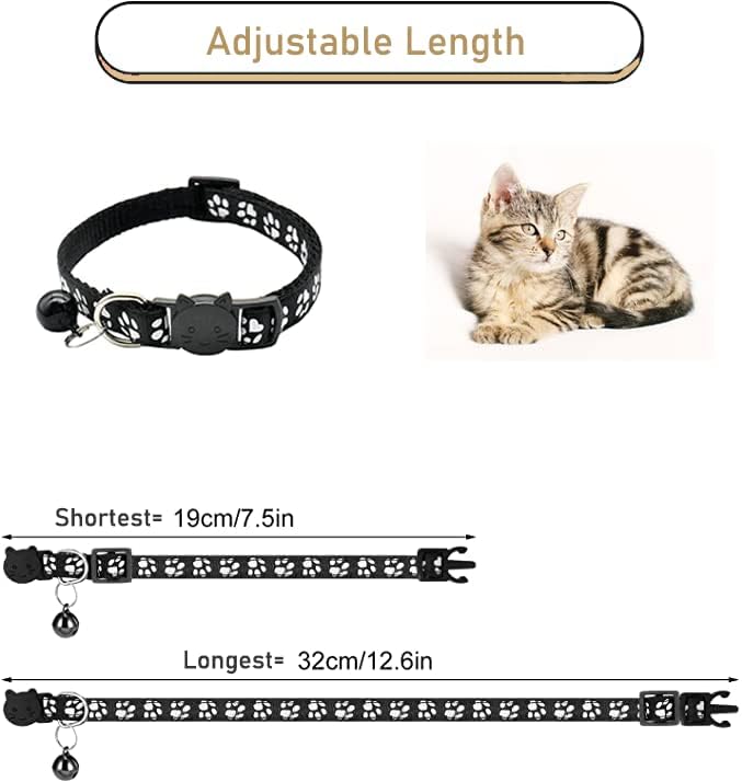 2 Pack Cat Collars Quick Release Reflective Kitten Collar with Bell & Safety Release (Fluorescent Green)