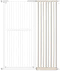 Lumizone Extra Tall Cat Gate Extension Kit 61.02" High Pressure Mounted 16.73" Extra Wide 1.37" Gap No Drilling Tall Pet Gate for Dogs (Cream, 61.02" H x 16.73" W, Extension)