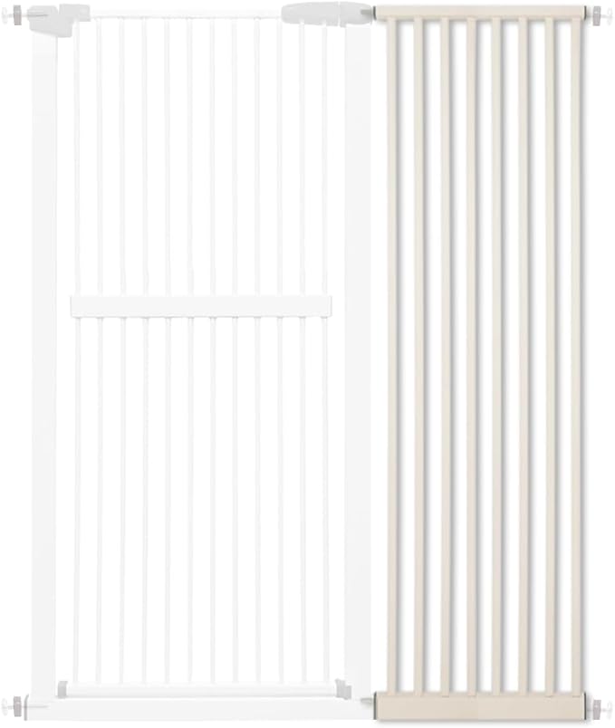 Lumizone Extra Tall Cat Gate Extension Kit 61.02" High Pressure Mounted 16.73" Extra Wide 1.37" Gap No Drilling Tall Pet Gate for Dogs (Cream, 61.02" H x 16.73" W, Extension)