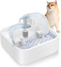 Oxygen-Riched Water Fountain for Cats Drinking Healthy, Pet Water Dispenser 3-Tired Standalone Water Bowl Indoor with Dual Pumps Quiet, Filter and Sponge Replaceable BPA-Free 2L/67 oz