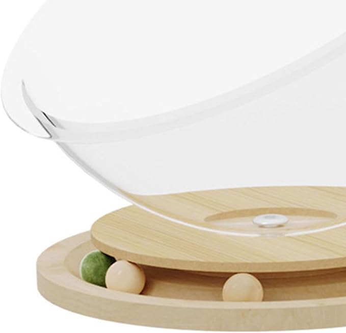 Space Capsule Cat Transparnt Cat House Set with Track Balls Toy, All Seasons Universal Activity Centre Stable Kitten Nest Pet Accessories for Cats/Kitten Cats, Style B L