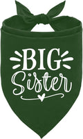Big Sister Bandana for Dogs, Pet Pregnancy Announcement, Dark Green Dog Bandana, Dog Baby Announcement, Pet Bandanas for Large Dogs (L)